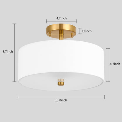 3-Light Semi Flush Mount Ceiling Light Fixture