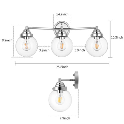 3-light vanity light features