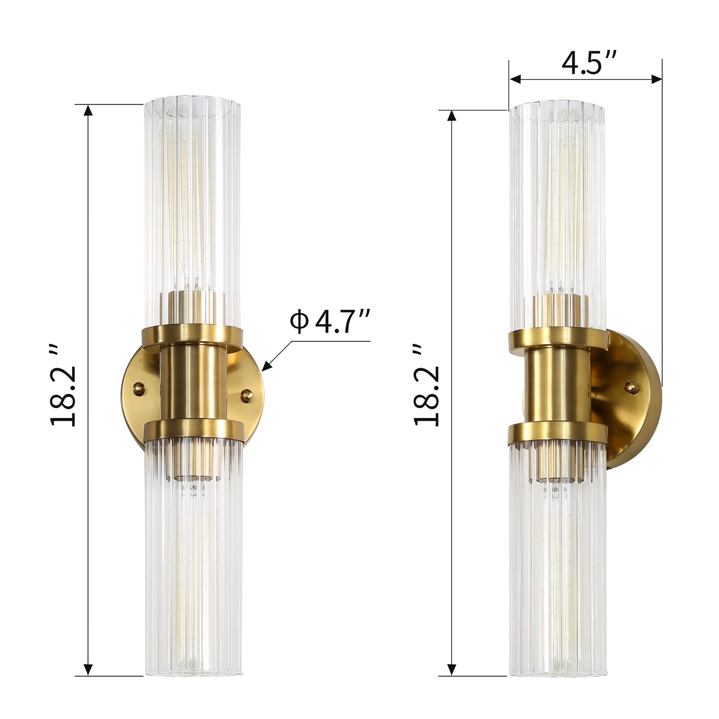 Modern Gold 2 pack Cylinder Wall Sconces