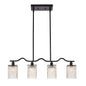 Crystal Chandelier 4-Light Linear Raindrop Pendant Ceiling Light