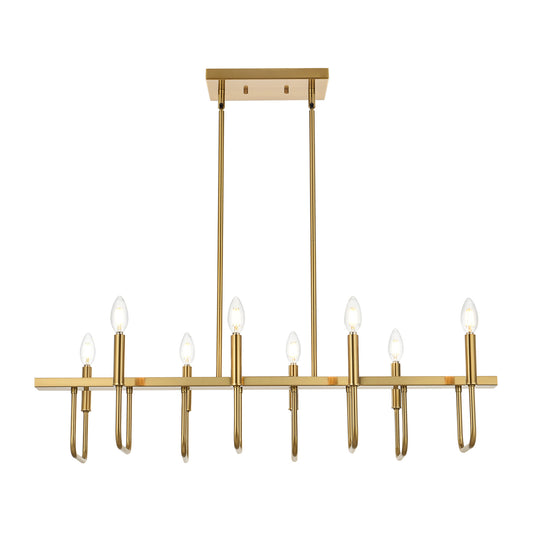 8 - Light Gold Linear Chandelier