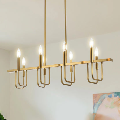 8 - Light Gold Linear Chandelier