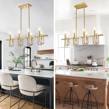 8 - Light Gold Linear Chandelier