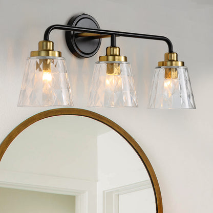 3 - Light Black and Gold Bathroom Vanity Light