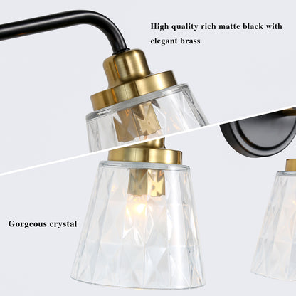 3 - Light Black and Gold Bathroom Vanity Light