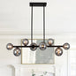 Modern 8-Light Globe Sputnik Chandelier Mid Century Black Sputnik Chandelier